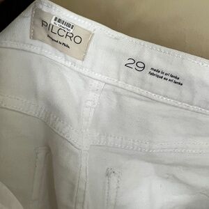 Pilcro White Barrel Jeans